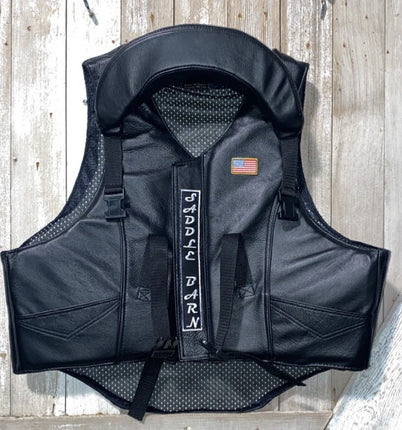 Leather Roughstock Vest with Collar - Tall