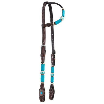 Turquoise Roundup Chocolate One Ear Headstall