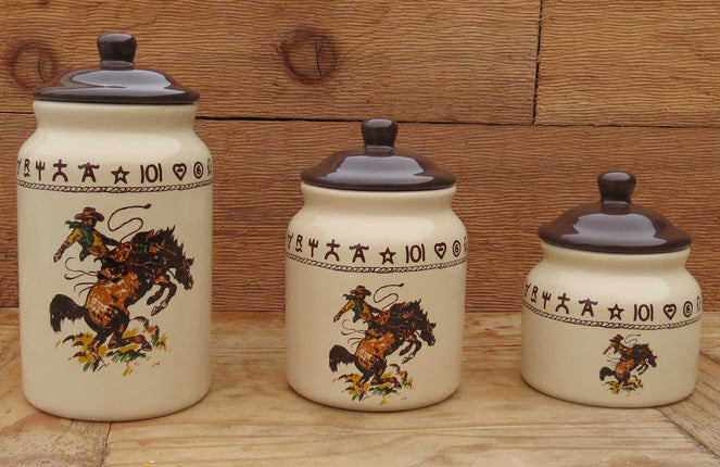 West Creation 3pc Canister Set Bronco