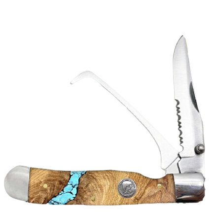 Whiskey Bent Knife Hoofpick Turquoise River