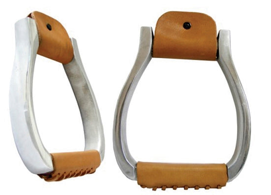 AHE Aluminum Visalia Stirrups w/ 1" Leather