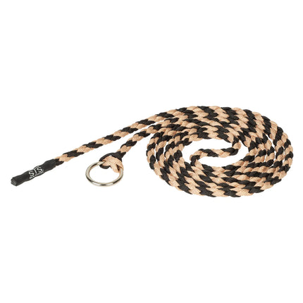 STS Ranch Tie String with Stainless Steel Ring Black/Tan