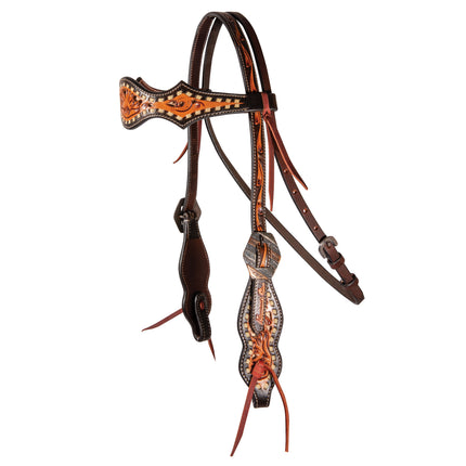 *PC Headstall Filigree Black/Natural Browband