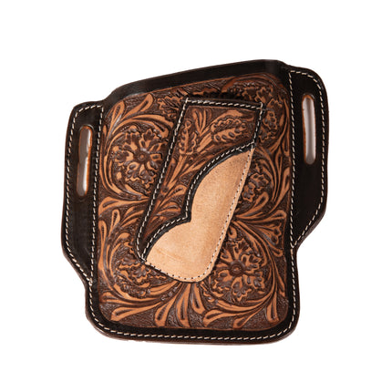 Leather Cell Phone/Knife Case - Antique Flowers