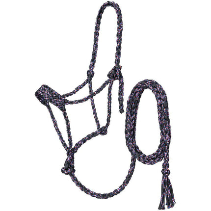 Tough1 Premium Mule Tape Halter with Lead Pony - Black
