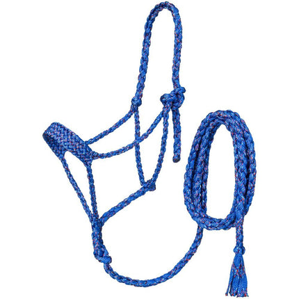 Tough1 Premium Mule Tape Halter with Lead Pony - Blue