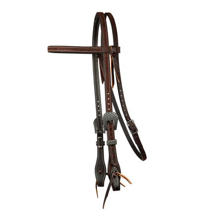 PC Headstall Browband 5/8" Chocolate Roughout