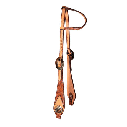 PC Headstall One Ear Swell Cheek Tan Bison