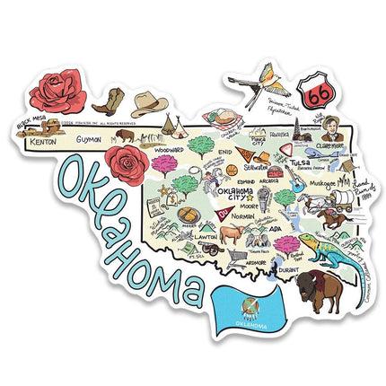 Oklahoma State Map Sticker