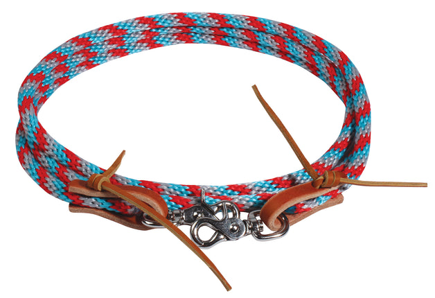 PC Roping Rein Red/Pacific Blue