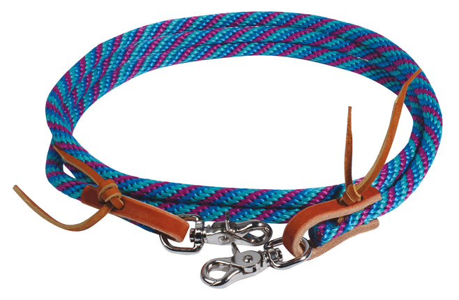 Professional's Choice Braided Roping Rein Teal/Purple