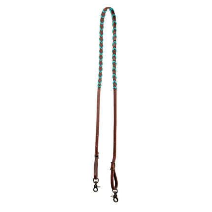 Professional's Choice Turquoise Laced Rein 1/2" Pony