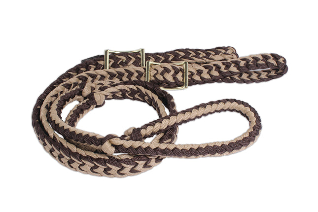Professional's Choice Braided Barrel Rein Chocolate/Tan