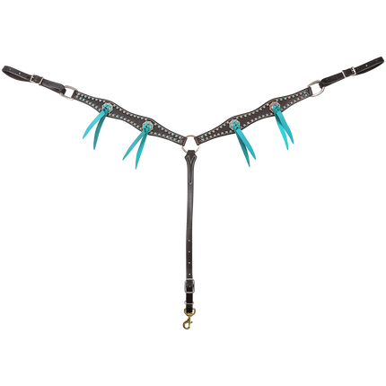 Martin 1.5" Scallop Breastcollar with Blood Knots and Antique Copper Dots