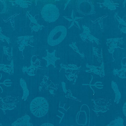 Mini Wild Rag Cowboy Logo Aqua
