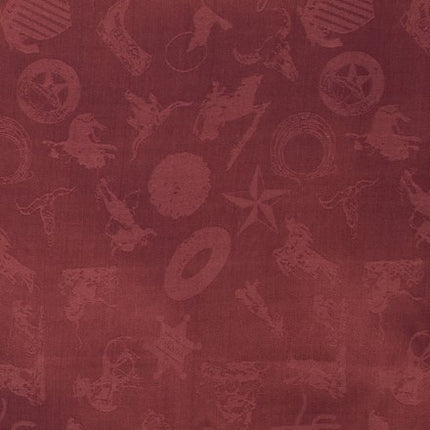 Mini Wild Rag Cowboy Logo Cranberry