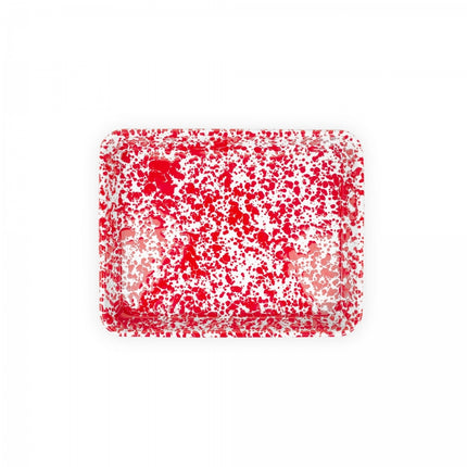Splatter Small Rectangle Tray Red