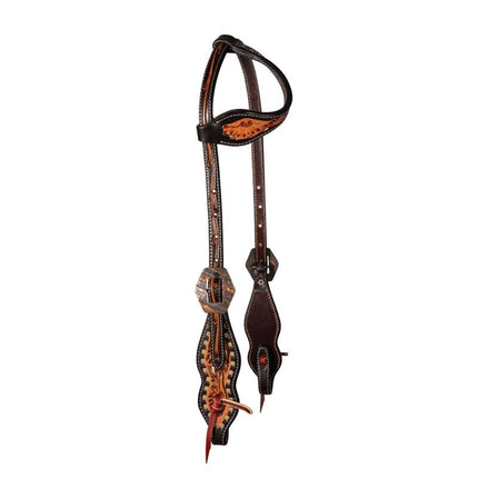 PC Headstall Buckstitched Filigree Single Ear