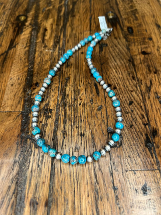 16" 6mm Round Turquoise Navajo Pearl