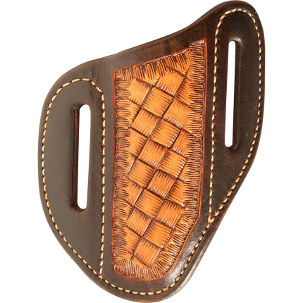 Martin Angled Knife Sheath with Dark Framed Mini Weave Tooling Large