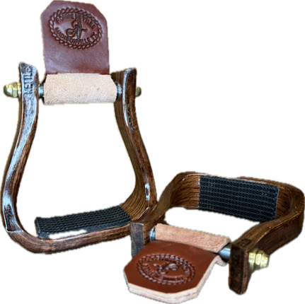 Nettles 2" Gripper Cherry Barrel Racer Stirrups