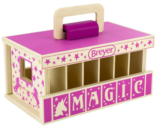 Unicorn Magic Wood Carry Stable w/ 6 Unicorns