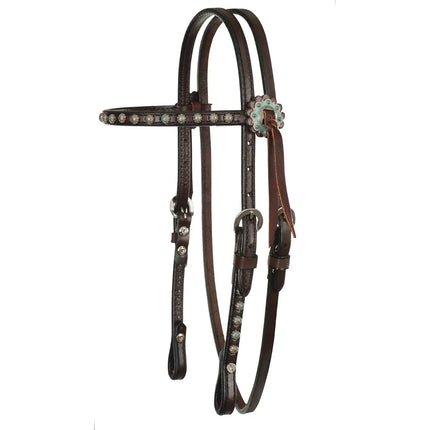 Circle Y Browband Headstall Copper Patina Spots