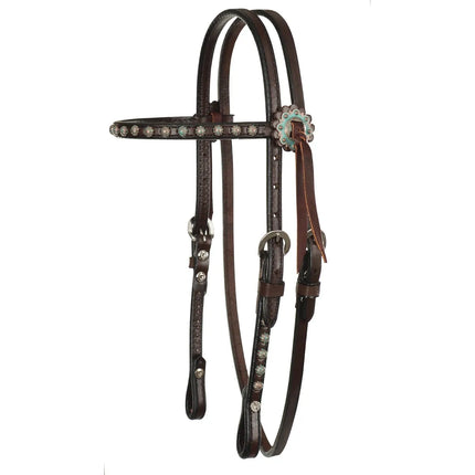 Copper Patina Spots Browband Headstall
