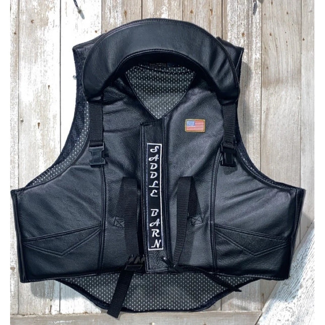 Leather Roughstock Vest with Collar - Tall