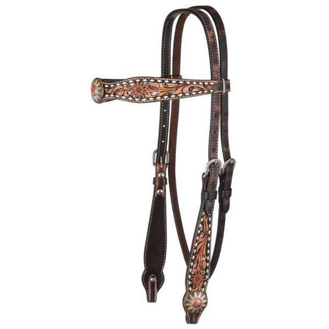 White Daisy Filigree Browband Headstall
