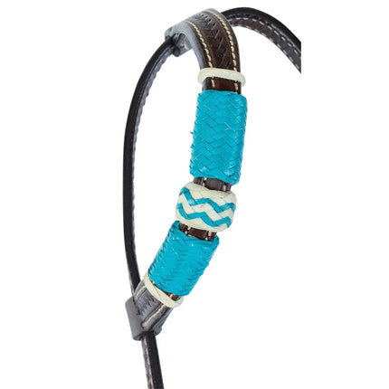 Turquoise Roundup Chocolate One Ear Headstall