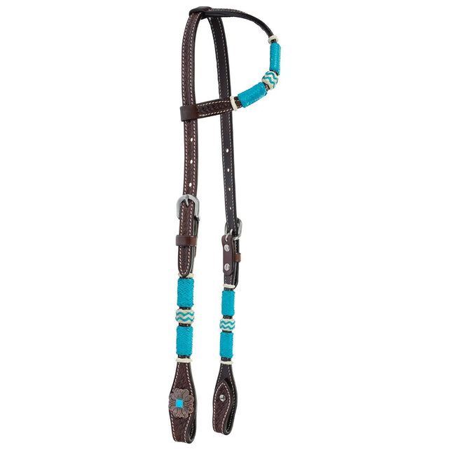 Turquoise Roundup Chocolate One Ear Headstall