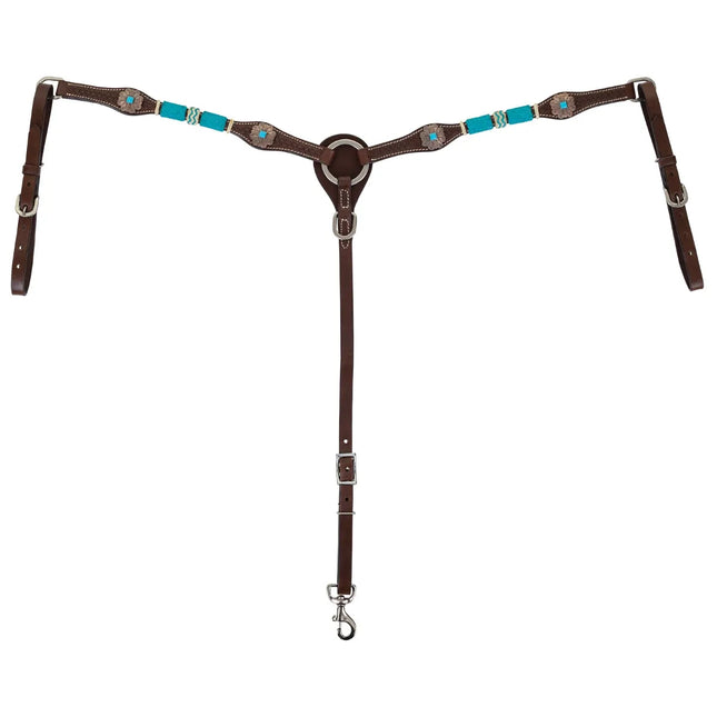 Turquoise Roundup Breastcollar Chocolate