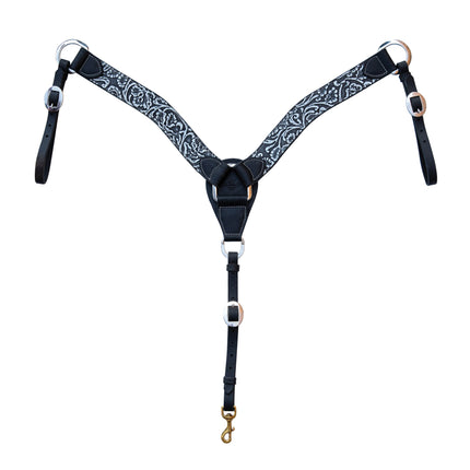Professional's Choice 2" Breastcollar Black & White Paisley
