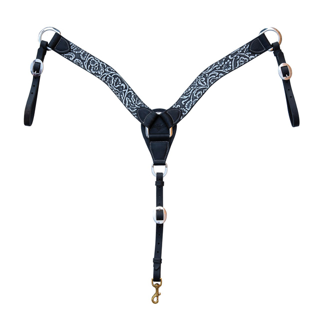 Professional's Choice 2" Breastcollar Black & White Paisley