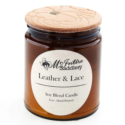 McIntire Saddlery Candle 8oz - Leather & Lace