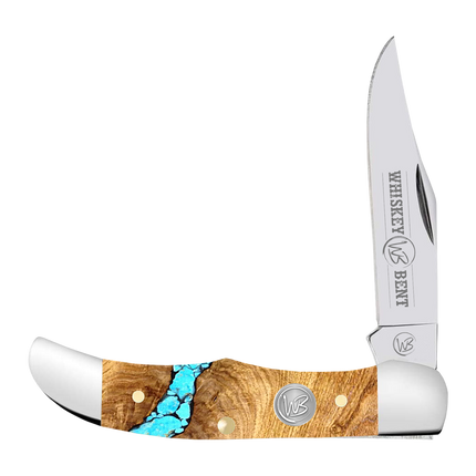 Whiskey Bent Knife Mini Hunter Turquoise River