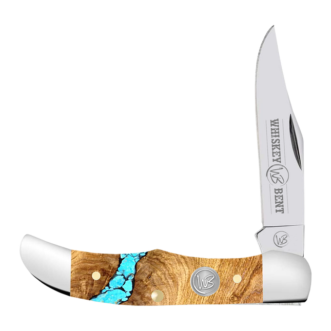 Whiskey Bent Knife Mini Hunter Turquoise River