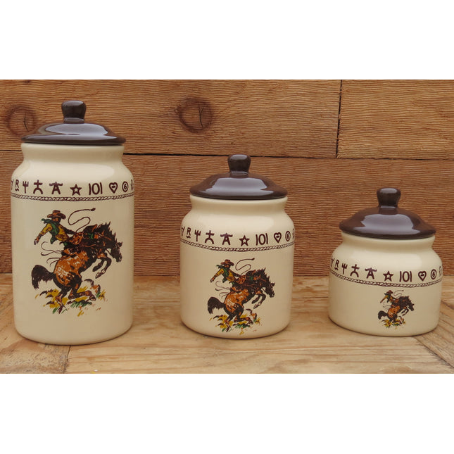 West Creation 3pc Canister Set Bronco