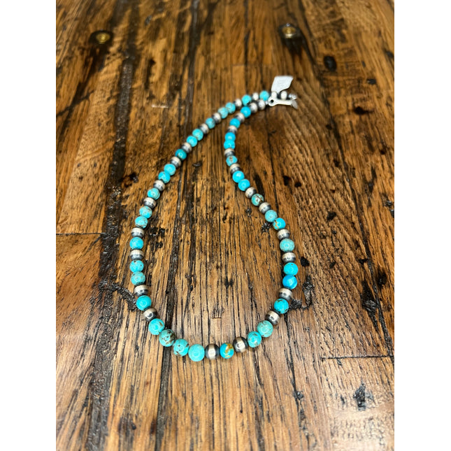 14" 6mm Turquoise Navajo Pearl