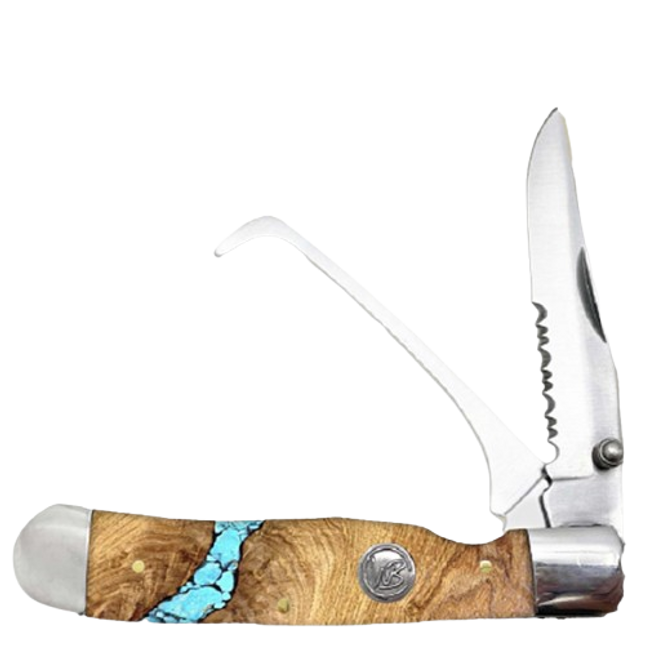 Whiskey Bent Knife Hoofpick Turquoise River