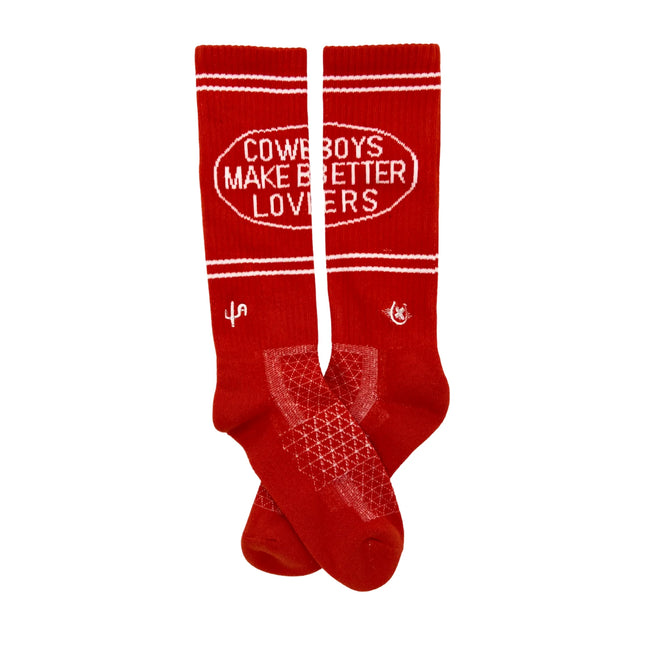 Lucky Chuck Cactus Alley Cowboys Lover Red Performance Boot Socks