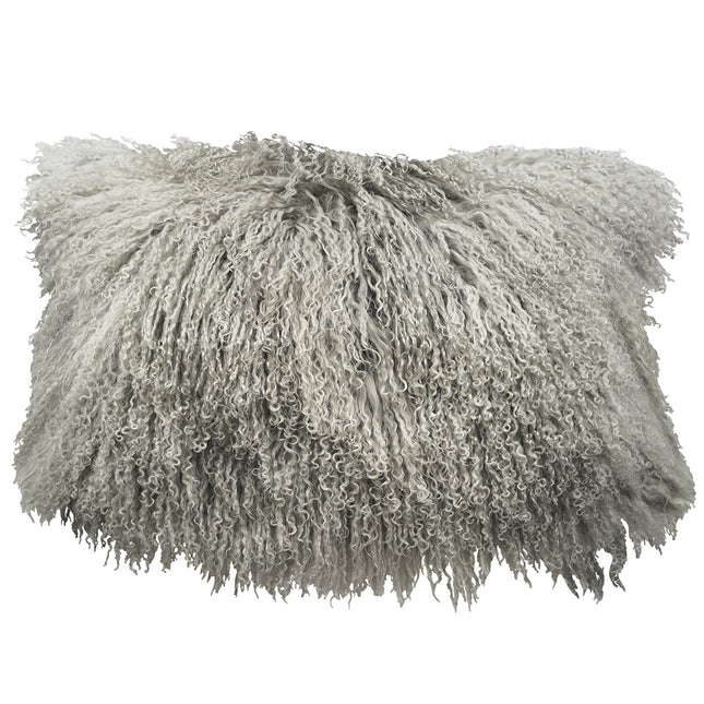 Tibetan Lamb Pillow Lumbar Ash Grey
