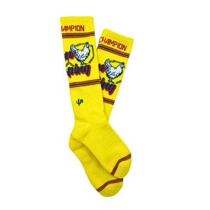 Lucky Chuck Cactus Alley Chicken Roping Yellow Performance Boot Socks