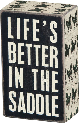 Box Sign In The Saddle