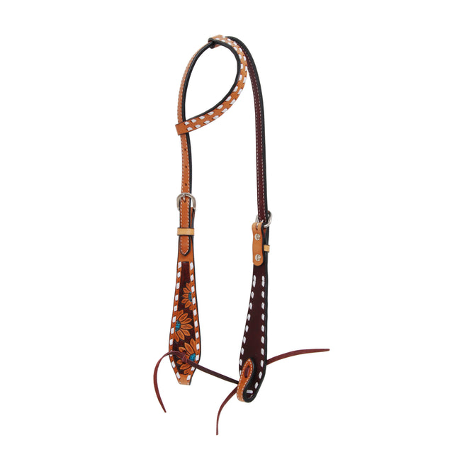 Rafter T Turquoise Sunflower Headstall Single Ear