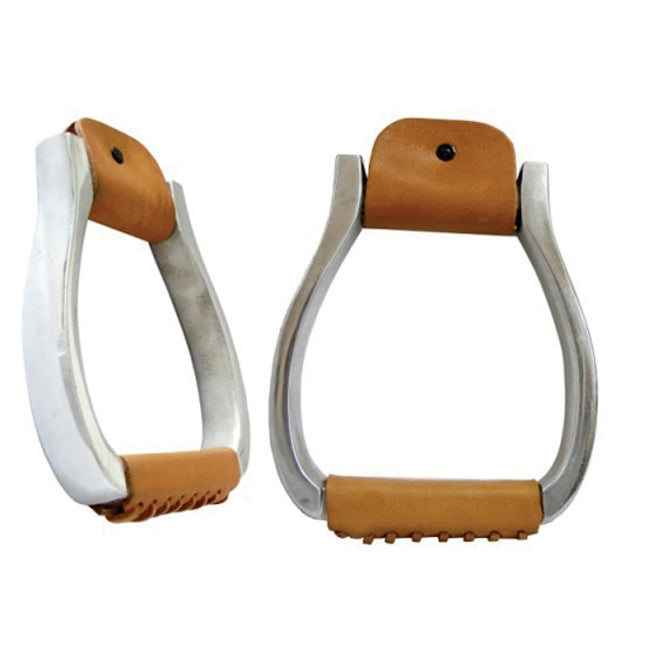 AHE Aluminum Visalia Stirrups w/ 1" Leather