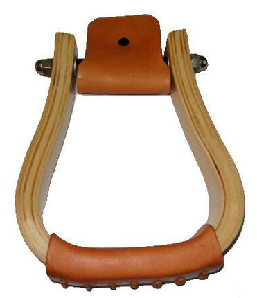 AHE Wooden Stirrup w/ 2" Leather Wrap