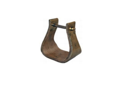 AHE X-Wide Wood Bell Stirrup w/ Brass Metal Wrap