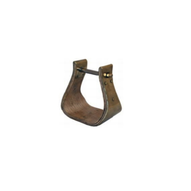 AHE X-Wide Wood Bell Stirrup w/ Brass Metal Wrap